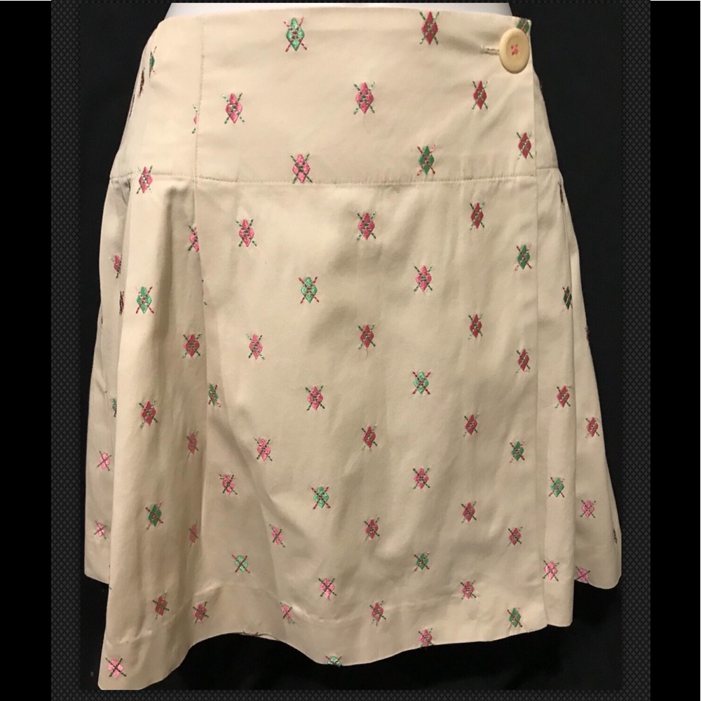 LILLY PULITZER Skirt Argyle Embroidered Golf Wrap Mini A Line - Picture 3 of 9